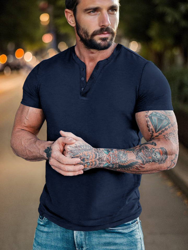The Alaric Henley | Men’s Athleisure T-Shirt