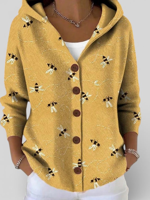 The Loria Mosaic | Multi-Tonal Hooded Cardigan