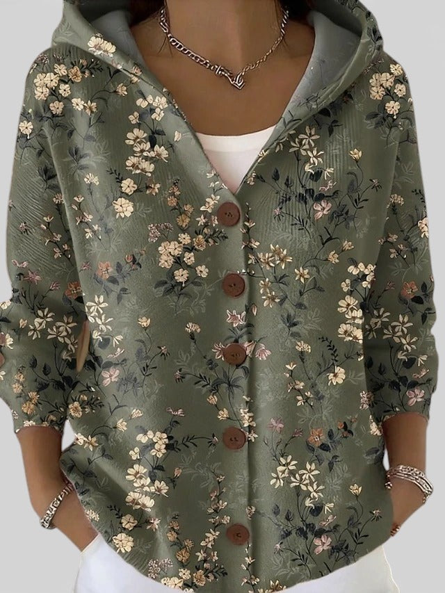 The Loria Mosaic | Multi-Tonal Hooded Cardigan