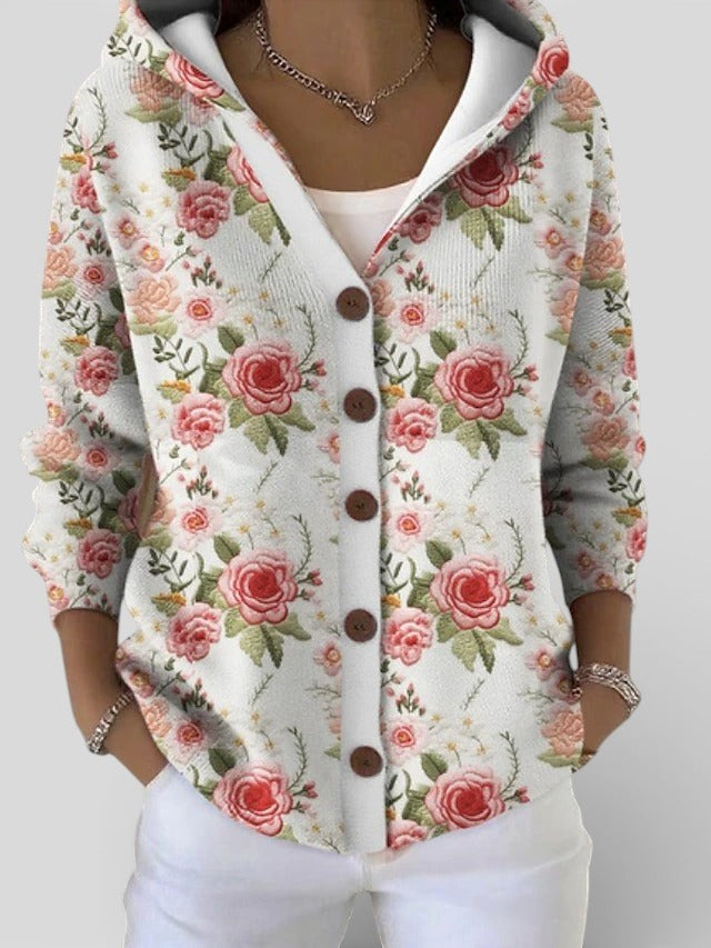 The Loria Mosaic | Multi-Tonal Hooded Cardigan