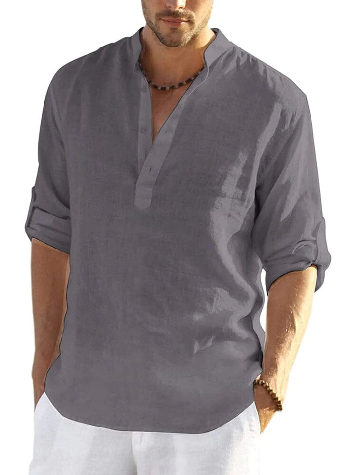 The Silas Heritage | Linen-Style Henley Shirt