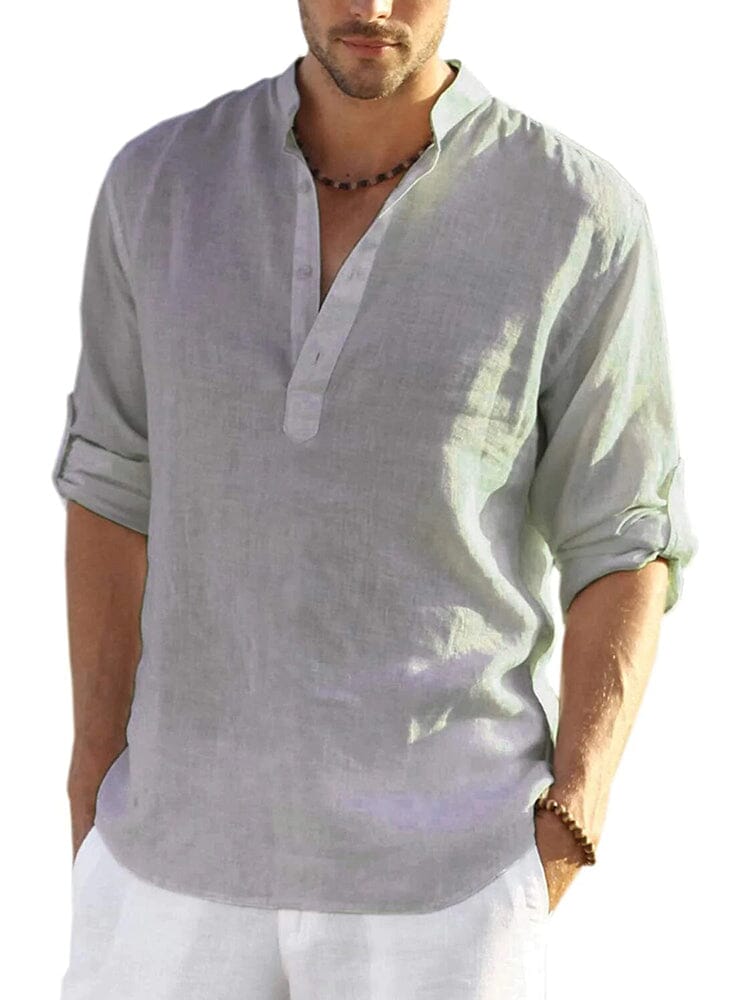 The Silas Heritage | Linen-Style Henley Shirt