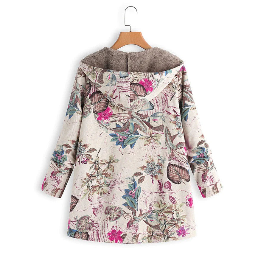 The Casey Botanical | Women’s Winter Floral Hooded Coat