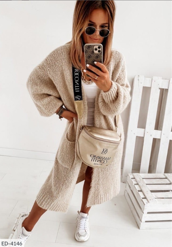The Demi Serenity | Women’s Cozy Oversized Long Knit Cardigan