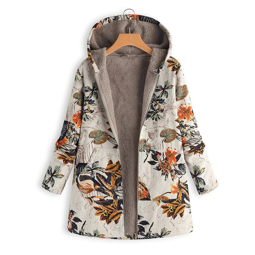 The Casey Botanical | Women’s Winter Floral Hooded Coat