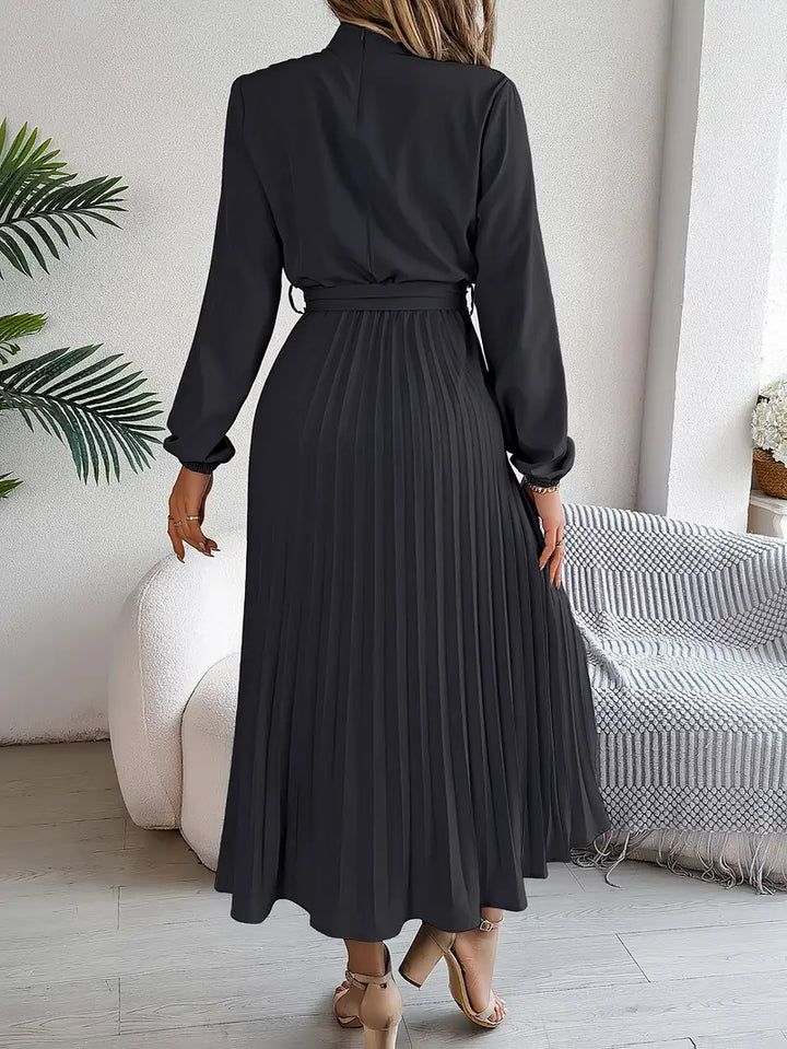 The Jasmine Regent | Women’s Long-Sleeve Pleated Belted Dress