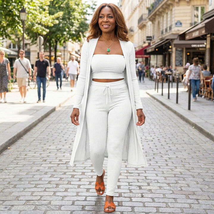 Elodie | Ribbed Three-Piece Signature Lounge Set