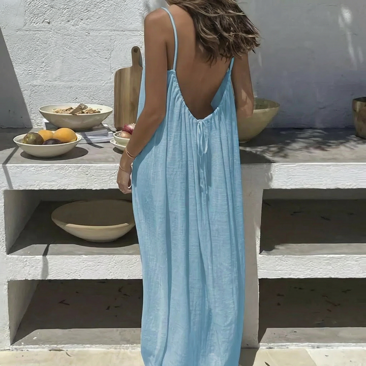 Lyra | Cascading Open-Back Cami Dress