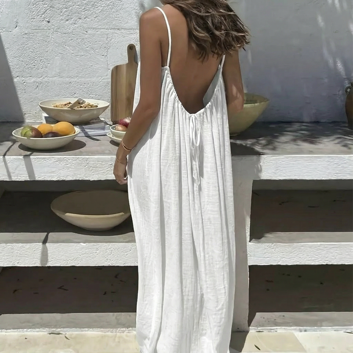 Lyra | Cascading Open-Back Cami Dress