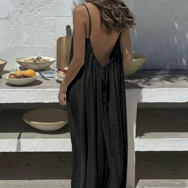 Lyra | Cascading Open-Back Cami Dress