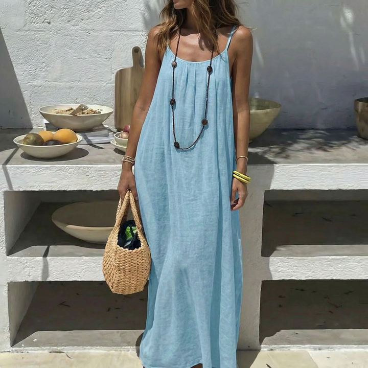 Lyra | Cascading Open-Back Cami Dress