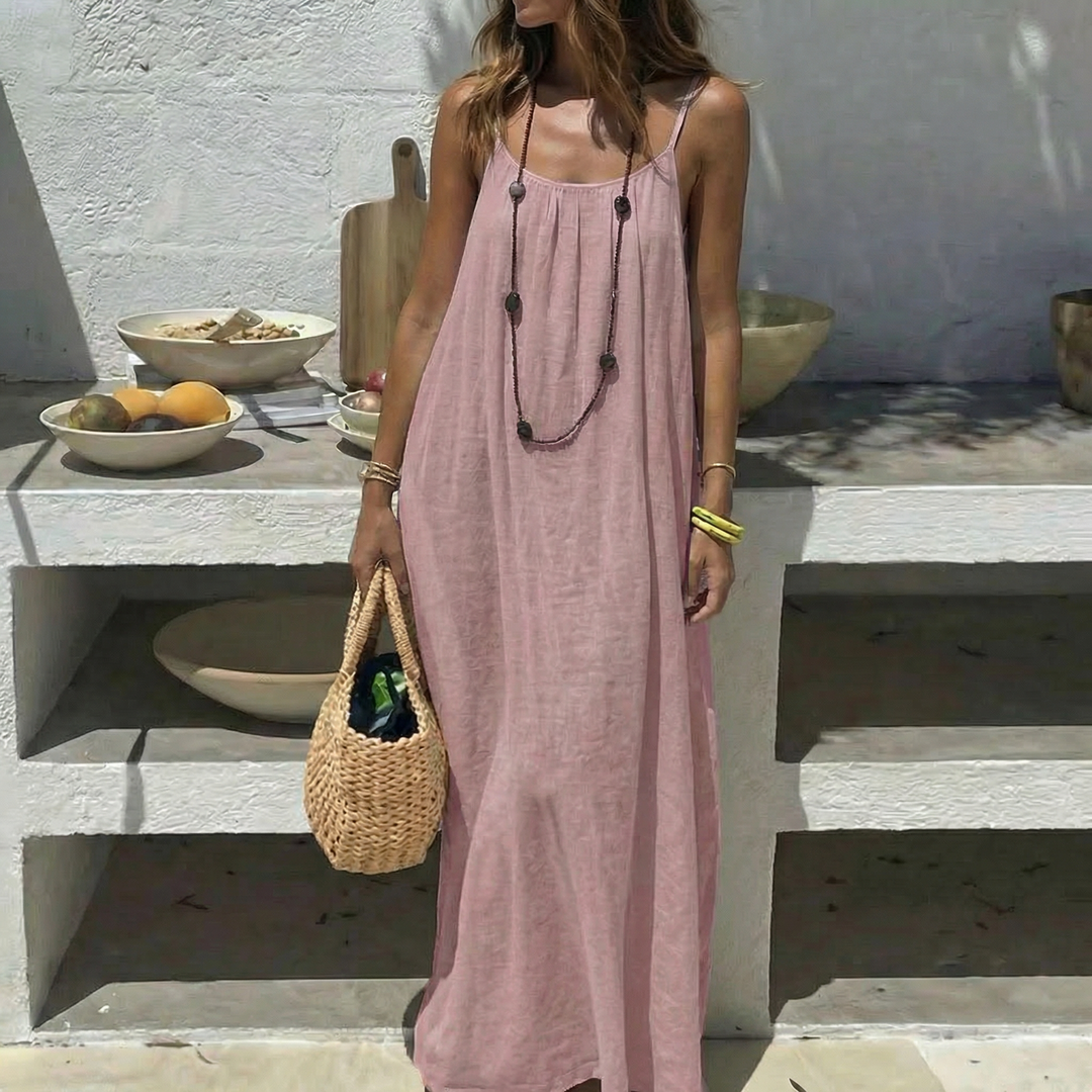 Lyra | Cascading Open-Back Cami Dress