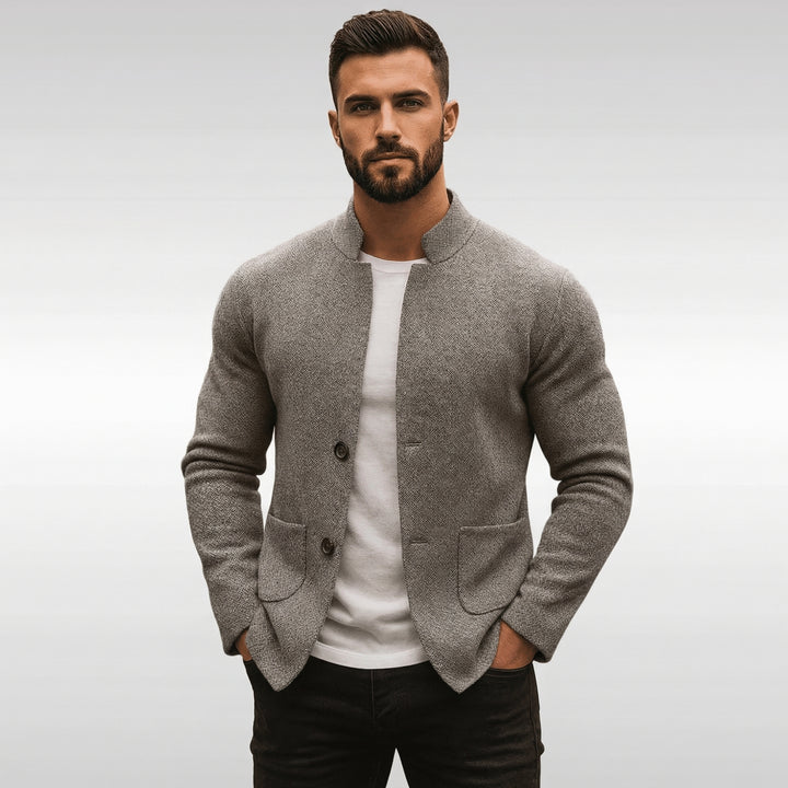 Rafferty | Structured Mandarin Knit Blazer