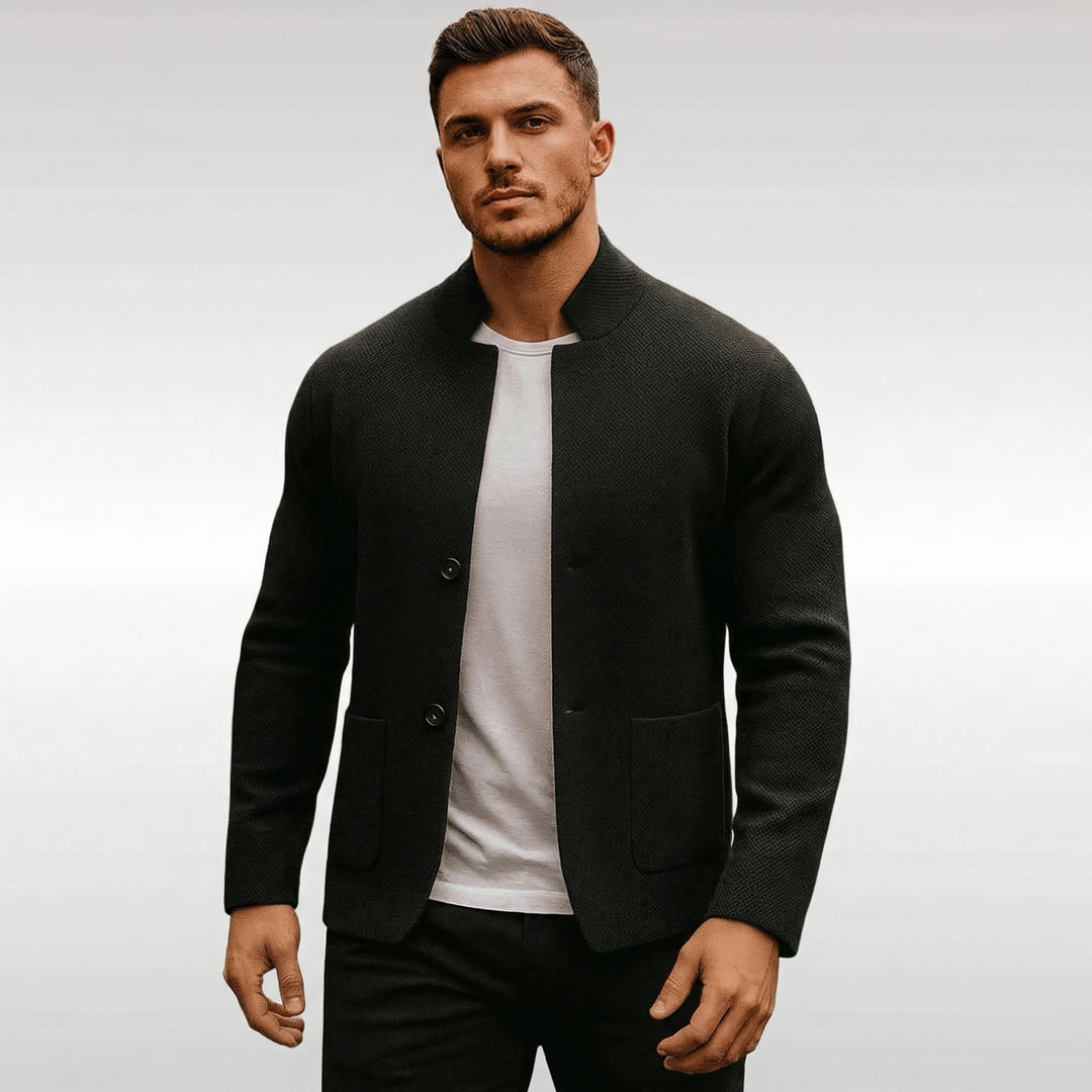 Rafferty | Structured Mandarin Knit Blazer