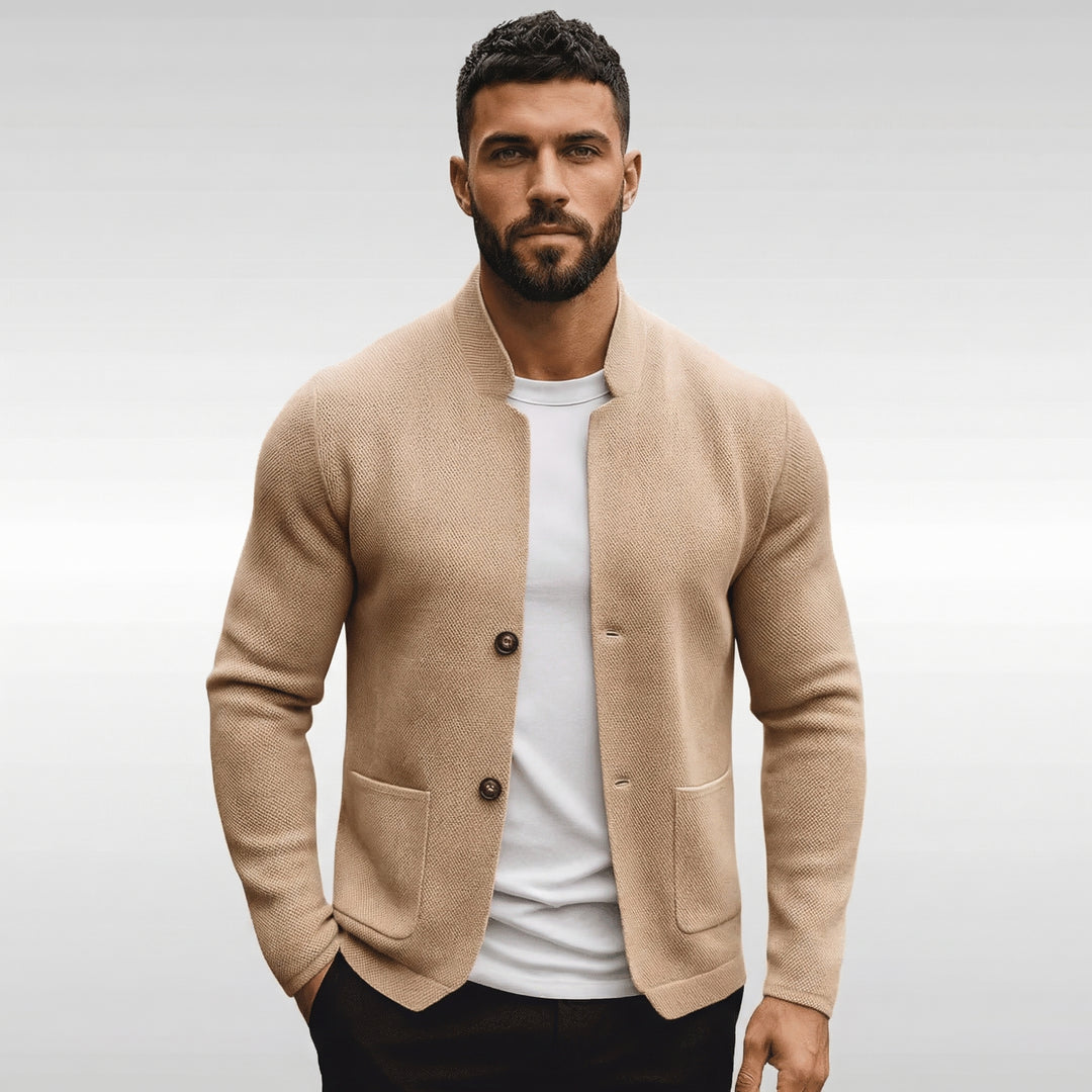 Rafferty | Structured Mandarin Knit Blazer