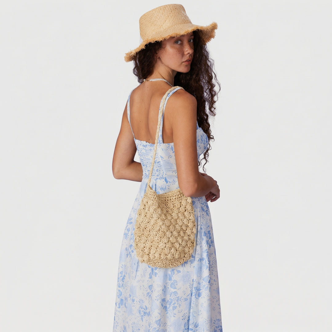 Rosalind | Square Neck Floral Ruched Midi Dress