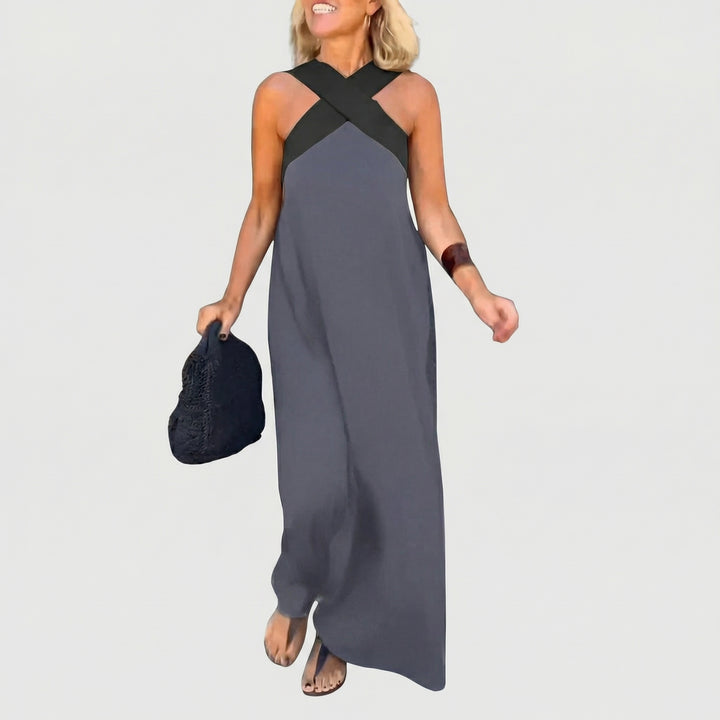 Clementine | Azure Breeze Cross-Neck Maxi