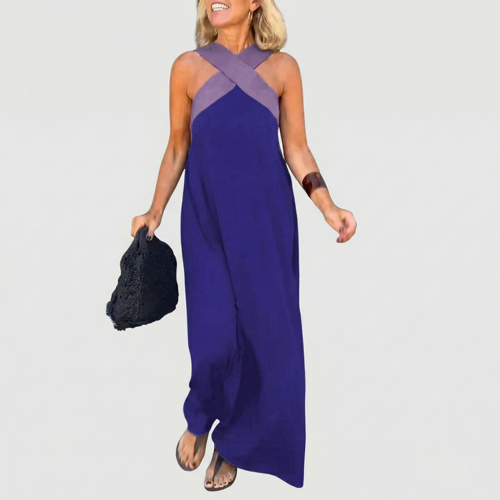 Clementine | Azure Breeze Cross-Neck Maxi