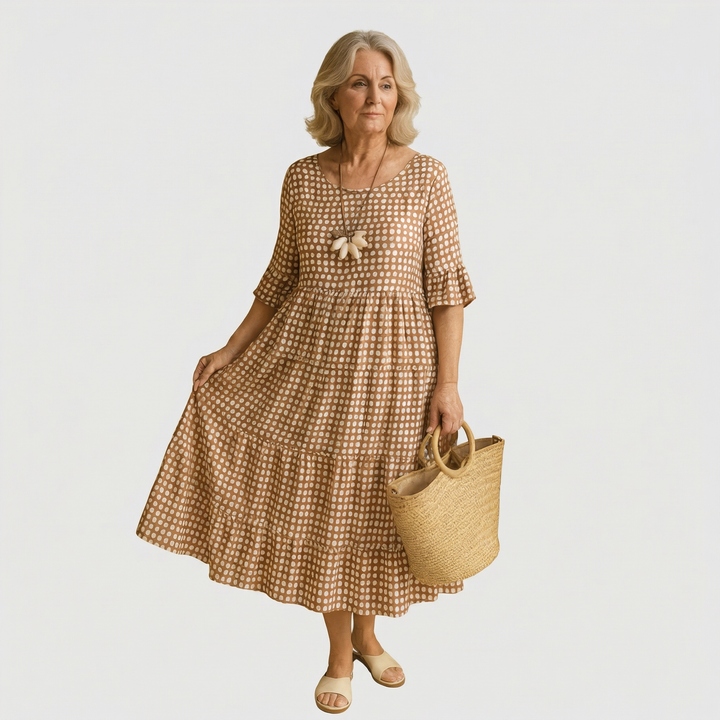 Margot | Sable Short-Sleeve Midi Dress