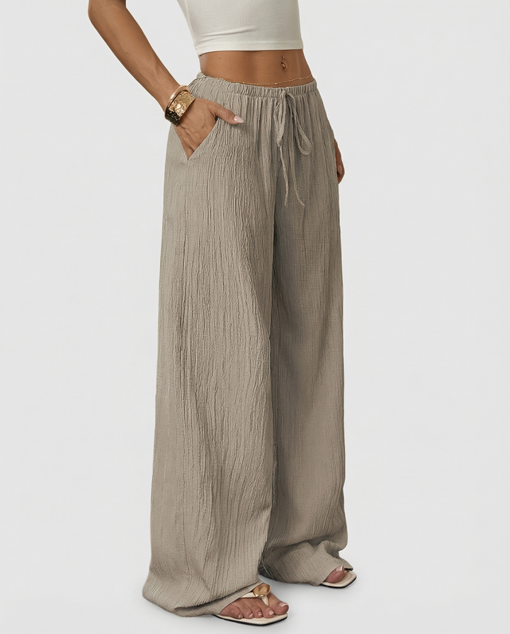Isla | Breezy Wide-Leg Textured Trousers