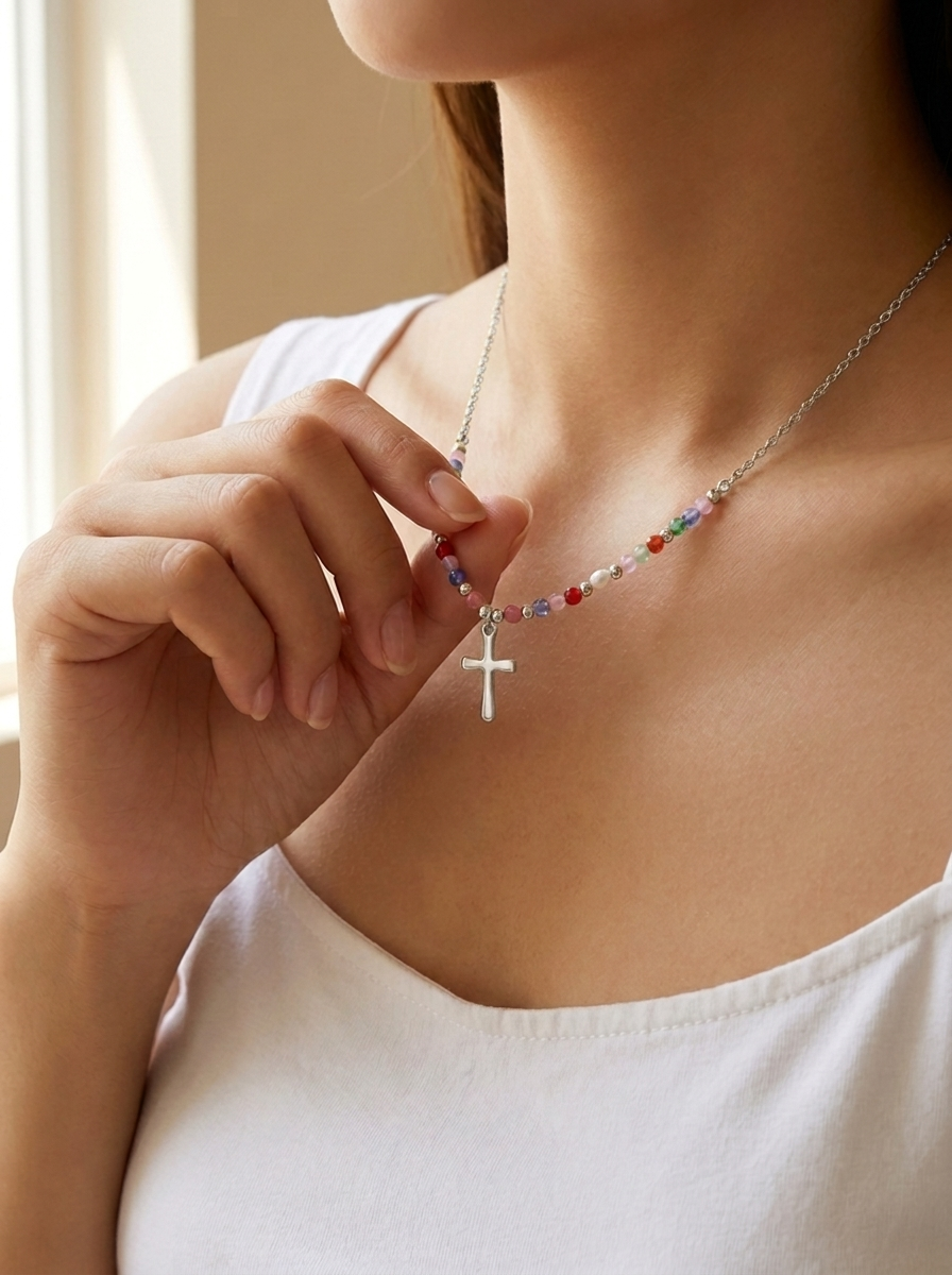 Colourful Cross Necklace