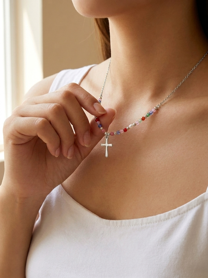 Colourful Cross Necklace