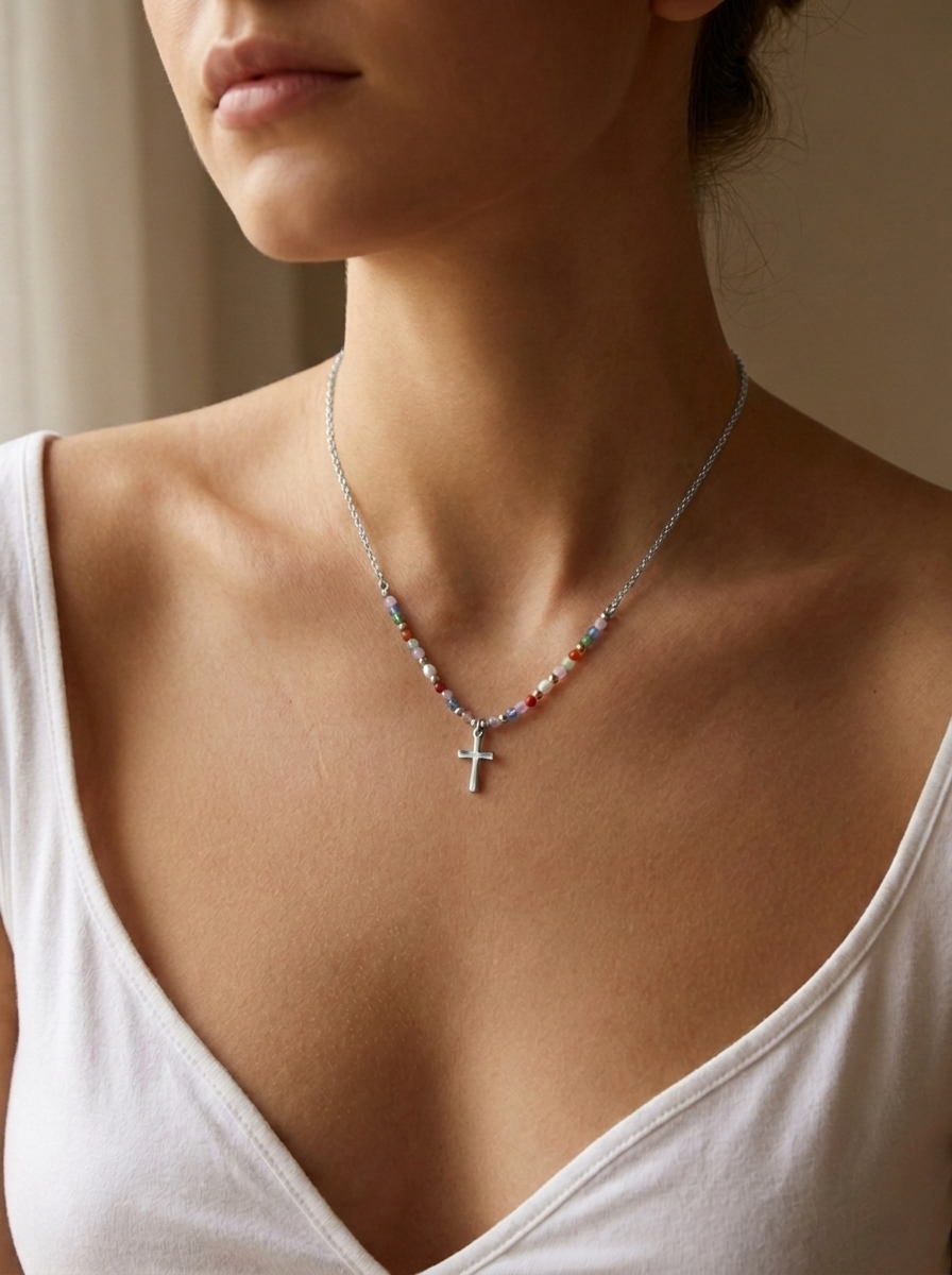 Colourful Cross Necklace