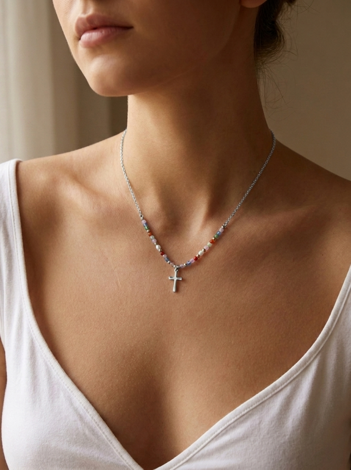 Colourful Cross Necklace