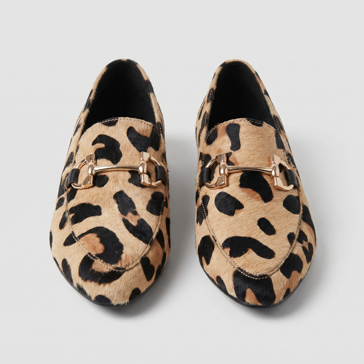 LEXA | LEOPARD BUCKLE SLIPPERS