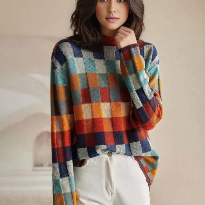 The Millie Regent | Women’s Colour-Block Check Sweater