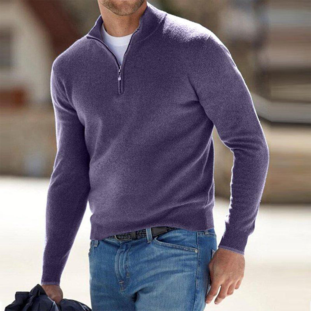 The Adam Heritage | Men’s Zip-Neck Knit Sweater