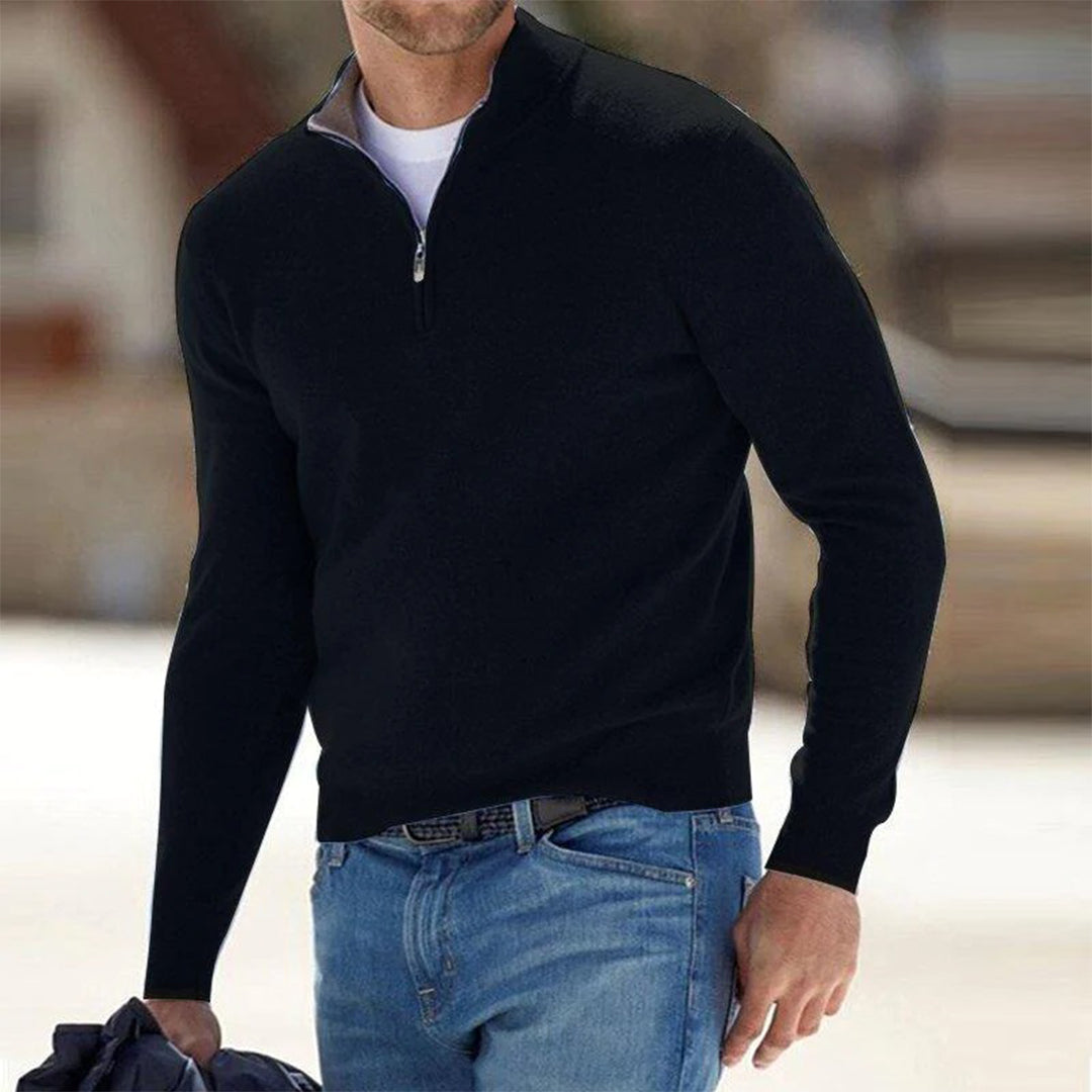 The Adam Heritage | Men’s Zip-Neck Knit Sweater
