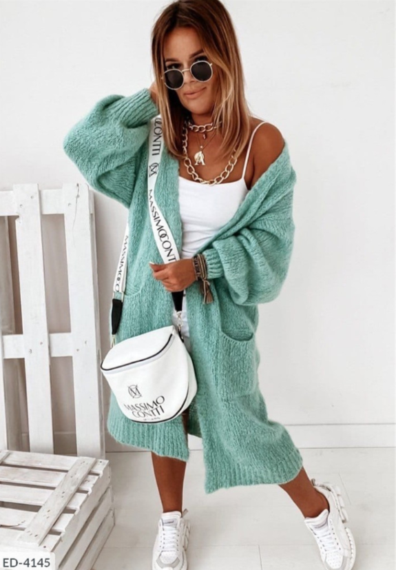 The Demi Serenity | Women’s Cozy Oversized Long Knit Cardigan