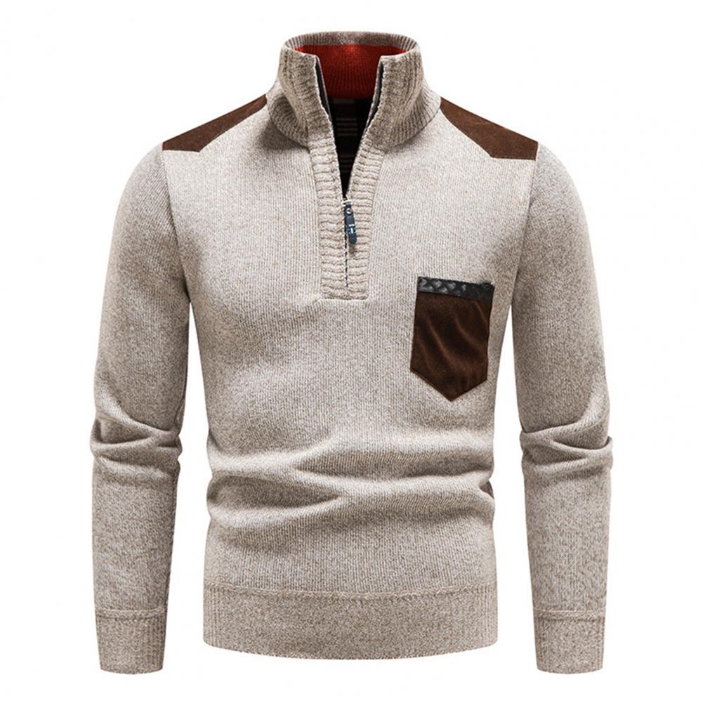 The Alexander Luxe | Men’s Zip-Neck Pocket Sweater