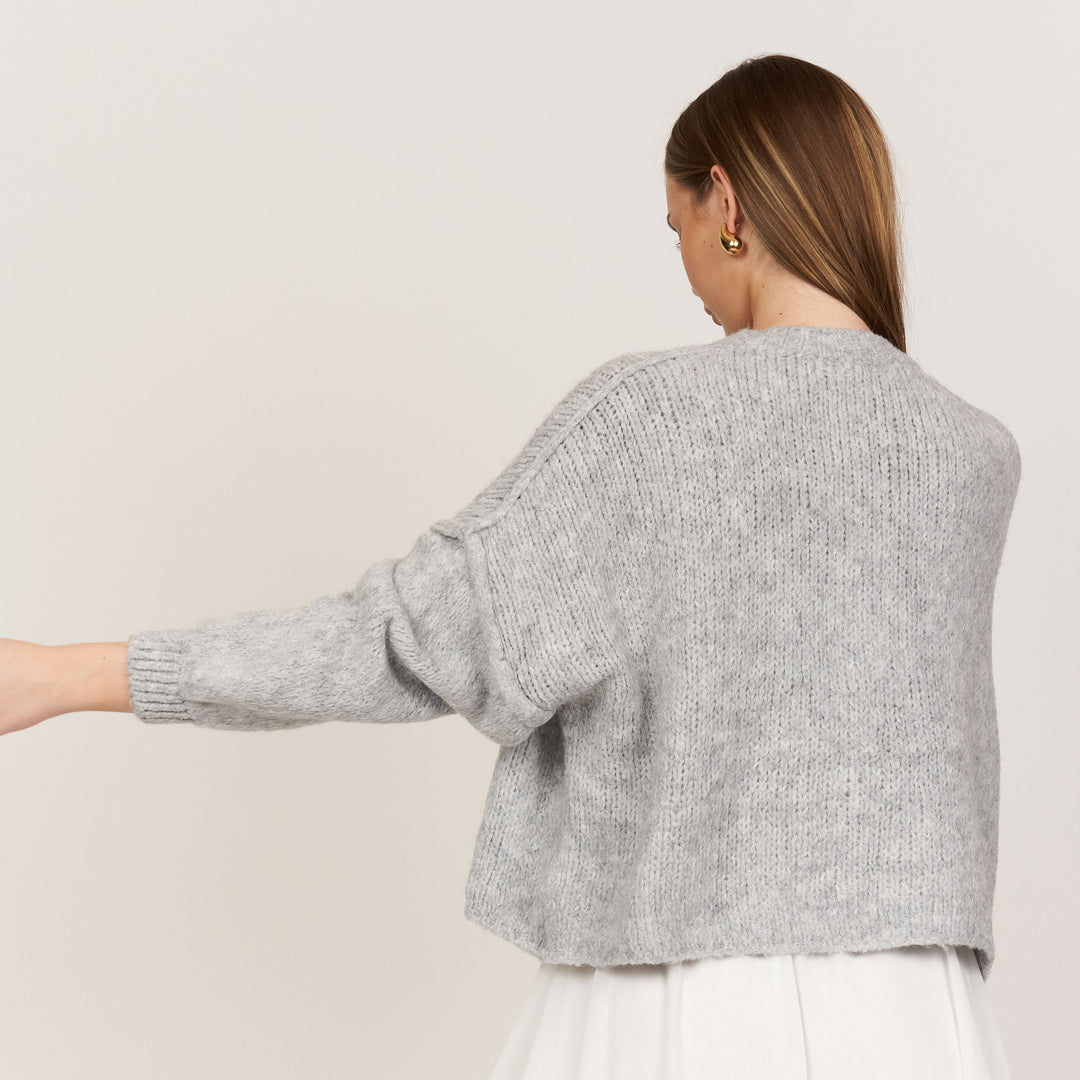 Elara | Oversized Gold-Accent Cardigan