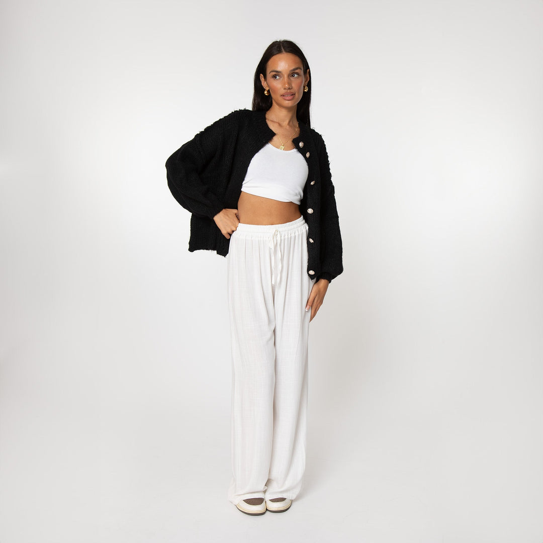 Elara | Oversized Gold-Accent Cardigan