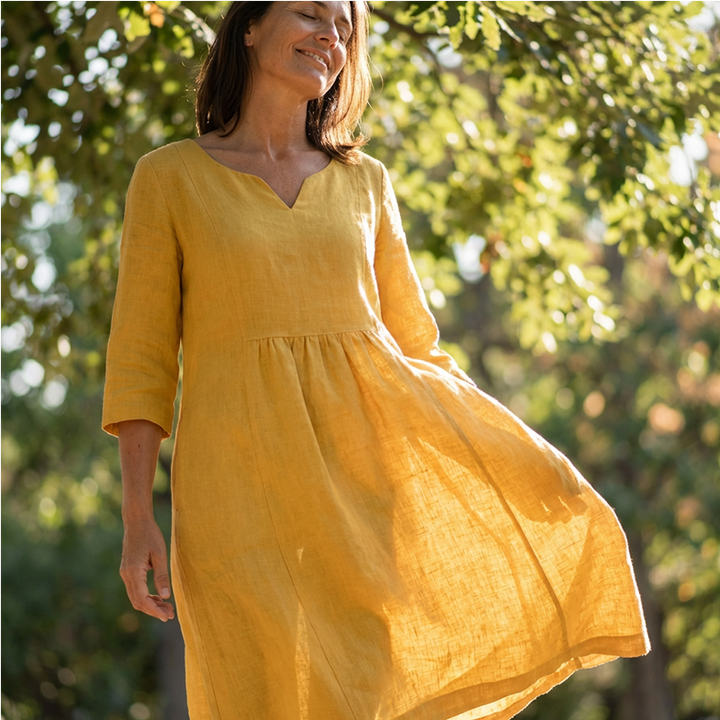 Penzance | V-Neck Artisan Midi Dress