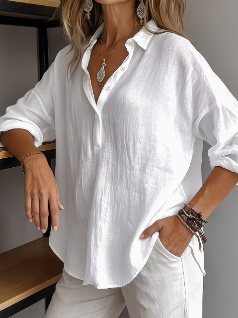 Tamsin | Relaxed Linen Button-Down Blouse
