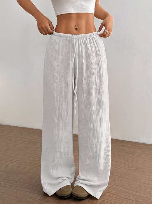Isla | Breezy Wide-Leg Textured Trousers