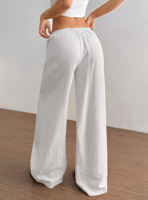 Isla | Breezy Wide-Leg Textured Trousers