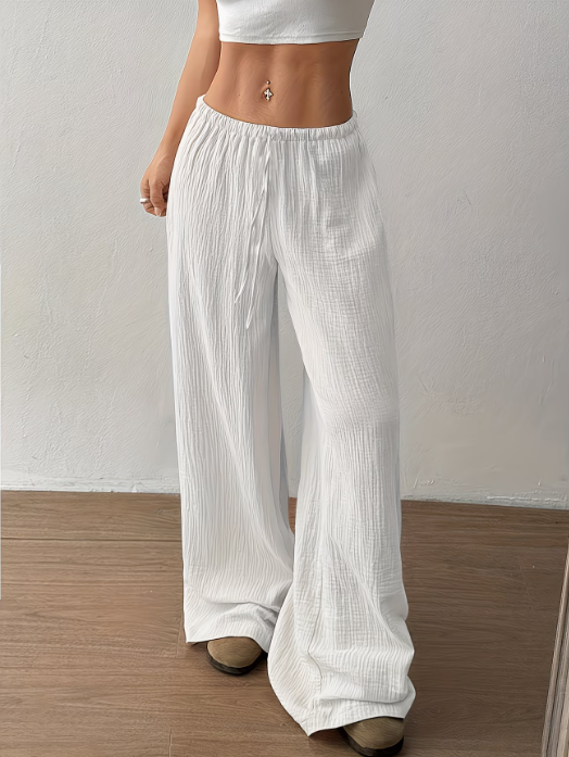 Isla | Breezy Wide-Leg Textured Trousers