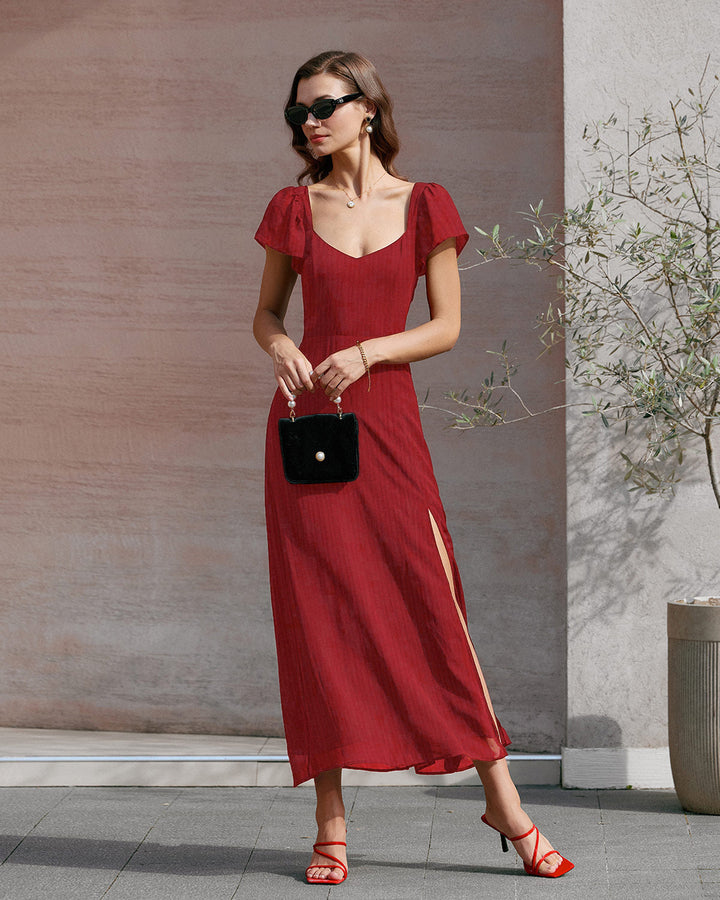 Genevieve | Textured Jacquard Sweetheart Maxi